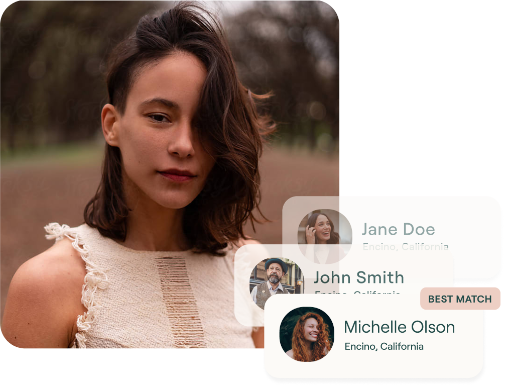 Close up of person smiling slightly and a therapist named Valerie Sadon in Encino, California showing as their best match